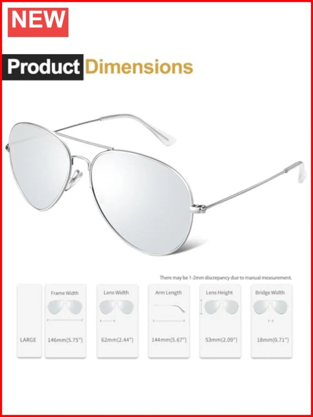 Polarized Metal Aviation Sunglasses Military Rectangle Shades UV400 Protection